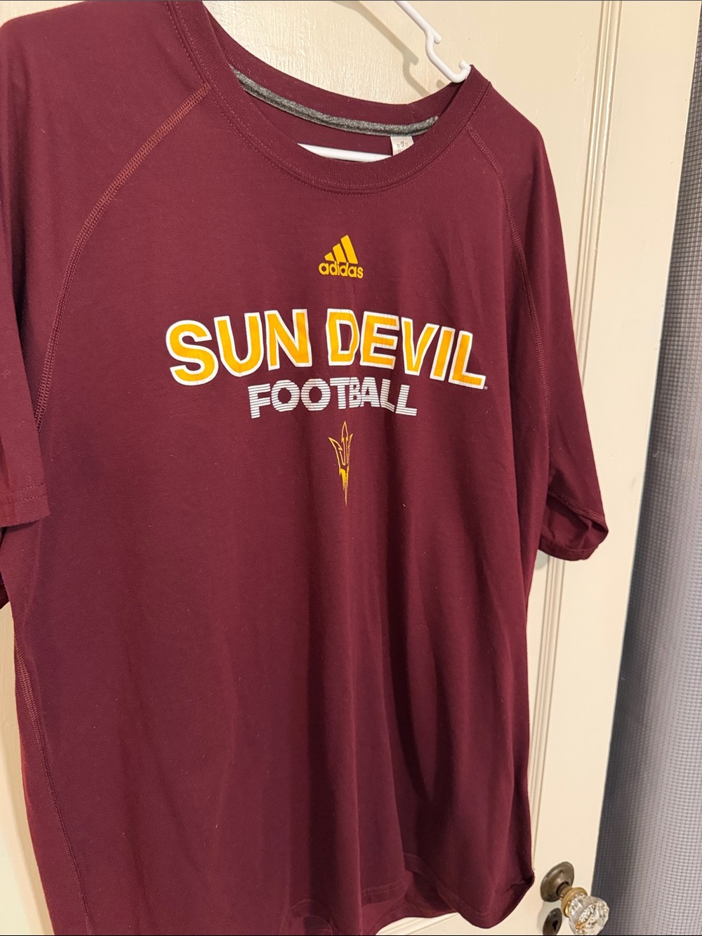 adidas Men’s Maroon Sun Devil Football Short-Sleeve Tee